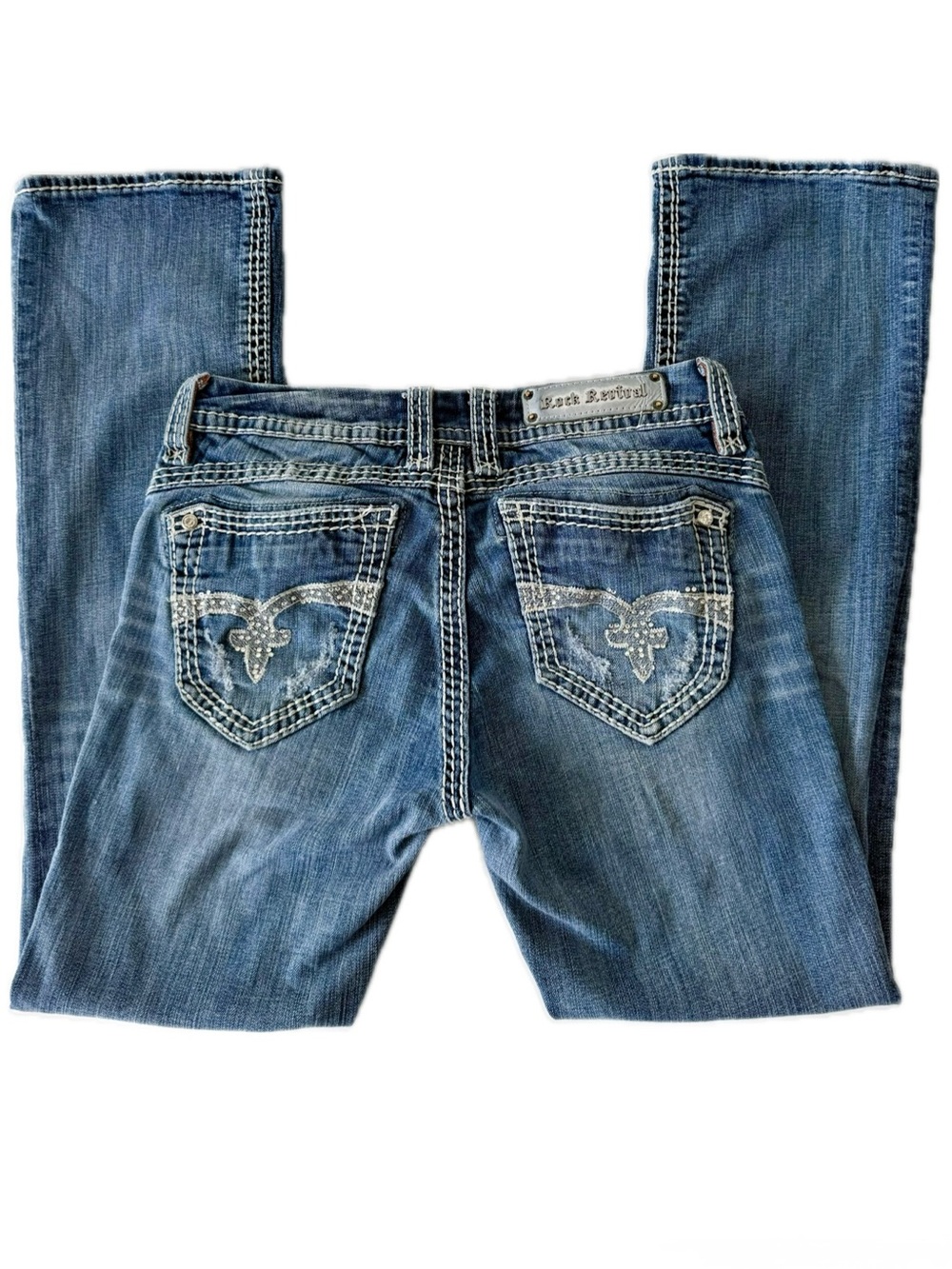 Rock Revival Aida Bootcut Jeans Buckle Exclusive Rhinestone Embellished Size 31